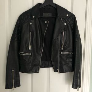 All Saints - Woman’s Black Leather Biker Jacket - UK Size 8